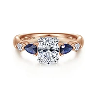 Gabriel & Co 8x5.5 Engagement Ring 14K Two-Tone Gold Classic ER6002O4T44SA