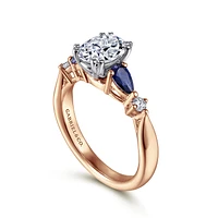 Gabriel & Co 8x5.5 Engagement Ring 14K Two-Tone Gold Classic ER6002O4T44SA