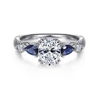 Gabriel & Co 8x5.5 Engagement Ring 14K White Gold Classic ER6002O4W44SA