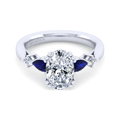 Gabriel & Co 10.5x7 Engagement Ring 14K White Gold Classic ER6002O8W44SA