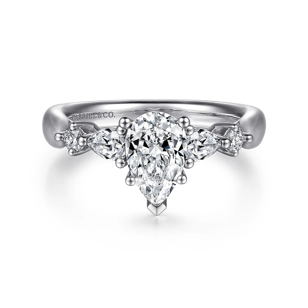 Gabriel & Co 6.5 Engagement Ring 14K White Gold Classic ER6002P4W44JJ