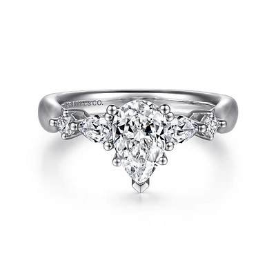 Gabriel & Co 6.5 Engagement Ring 14K White Gold Classic ER6002P4W44JJ