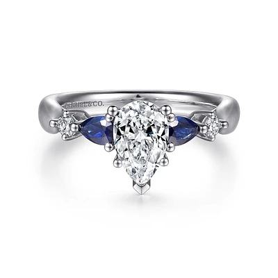 Gabriel & Co 6.5 Engagement Ring 14K White Gold Classic ER6002P4W44SA