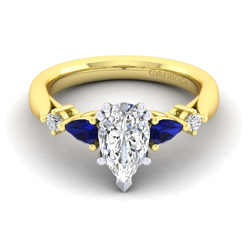 Gabriel & Co 10x6 Engagement Ring 14K Gold Classic ER6002P6M44SA