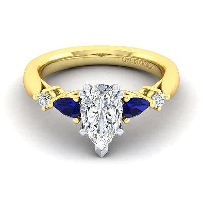 Gabriel & Co 10x6 Engagement Ring 14K Gold Classic ER6002P6M44SA