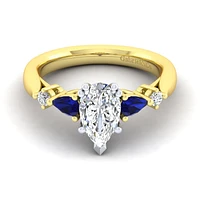 Gabriel & Co 10x6 Engagement Ring 14K Gold Classic ER6002P6M44SA