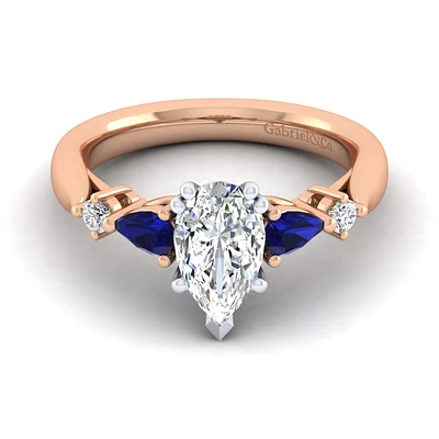 Gabriel & Co 10x6 Engagement Ring 14K Two-Tone Gold Classic ER6002P6T44SA
