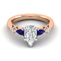 Gabriel & Co 10x6 Engagement Ring 14K Two-Tone Gold Classic ER6002P6T44SA