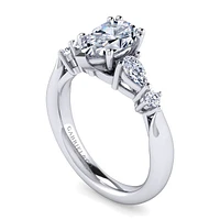 Gabriel & Co 10x6 Engagement Ring 14K White Gold Classic ER6002P6W44JJ