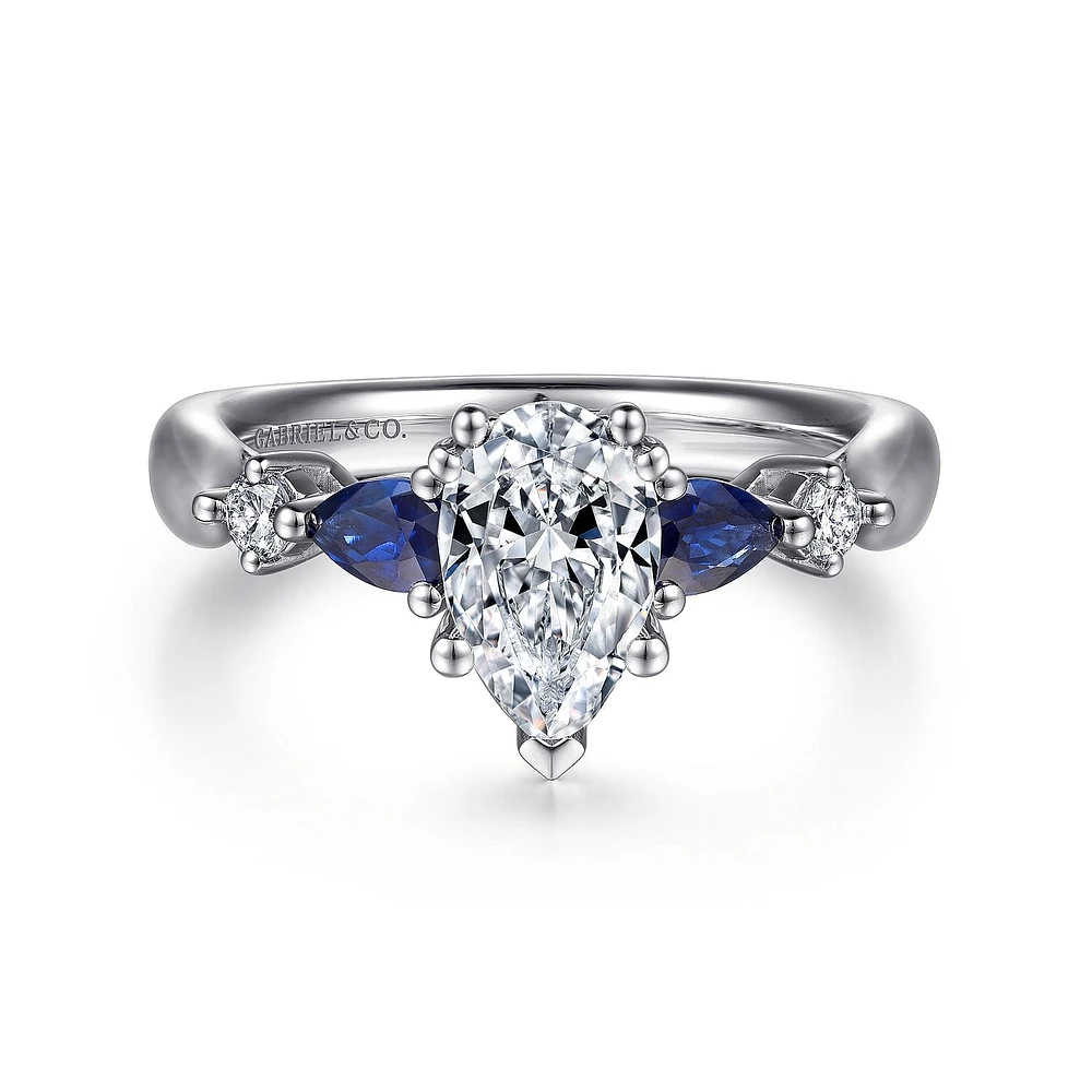 Gabriel & Co 10x6 Engagement Ring 14K White Gold Classic ER6002P6W44SA