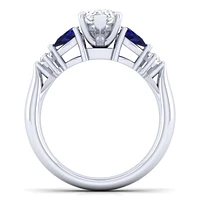 Gabriel & Co 10x6 Engagement Ring 14K White Gold Classic ER6002P6W44SA