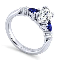 Gabriel & Co 10x6 Engagement Ring 14K White Gold Classic ER6002P6W44SA