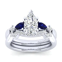 Gabriel & Co 10x6 Engagement Ring 14K White Gold Classic ER6002P6W44SA