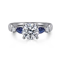 Gabriel & Co 7.4 Engagement Ring 14K White Gold Classic ER6002R6W44SA