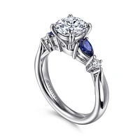 Gabriel & Co 7.4 Engagement Ring 14K White Gold Classic ER6002R6W44SA