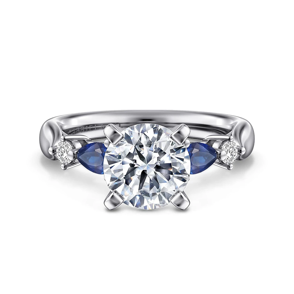 Gabriel & Co 8 Engagement Ring 14K White Gold Classic ER6002R8W44SA