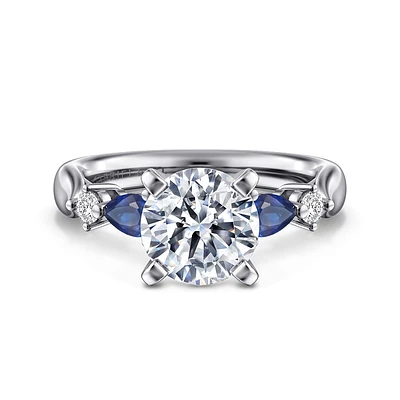 Gabriel & Co 8 Engagement Ring 14K White Gold Classic ER6002R8W44SA