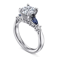 Gabriel & Co 8 Engagement Ring 14K White Gold Classic ER6002R8W44SA