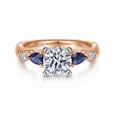 Gabriel & Co 6.5 Engagement Ring 14K Two-Tone Gold Classic ER6002T44SA