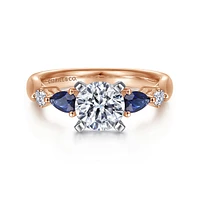 Gabriel & Co 6.5 Engagement Ring 14K Two-Tone Gold Classic ER6002T44SA