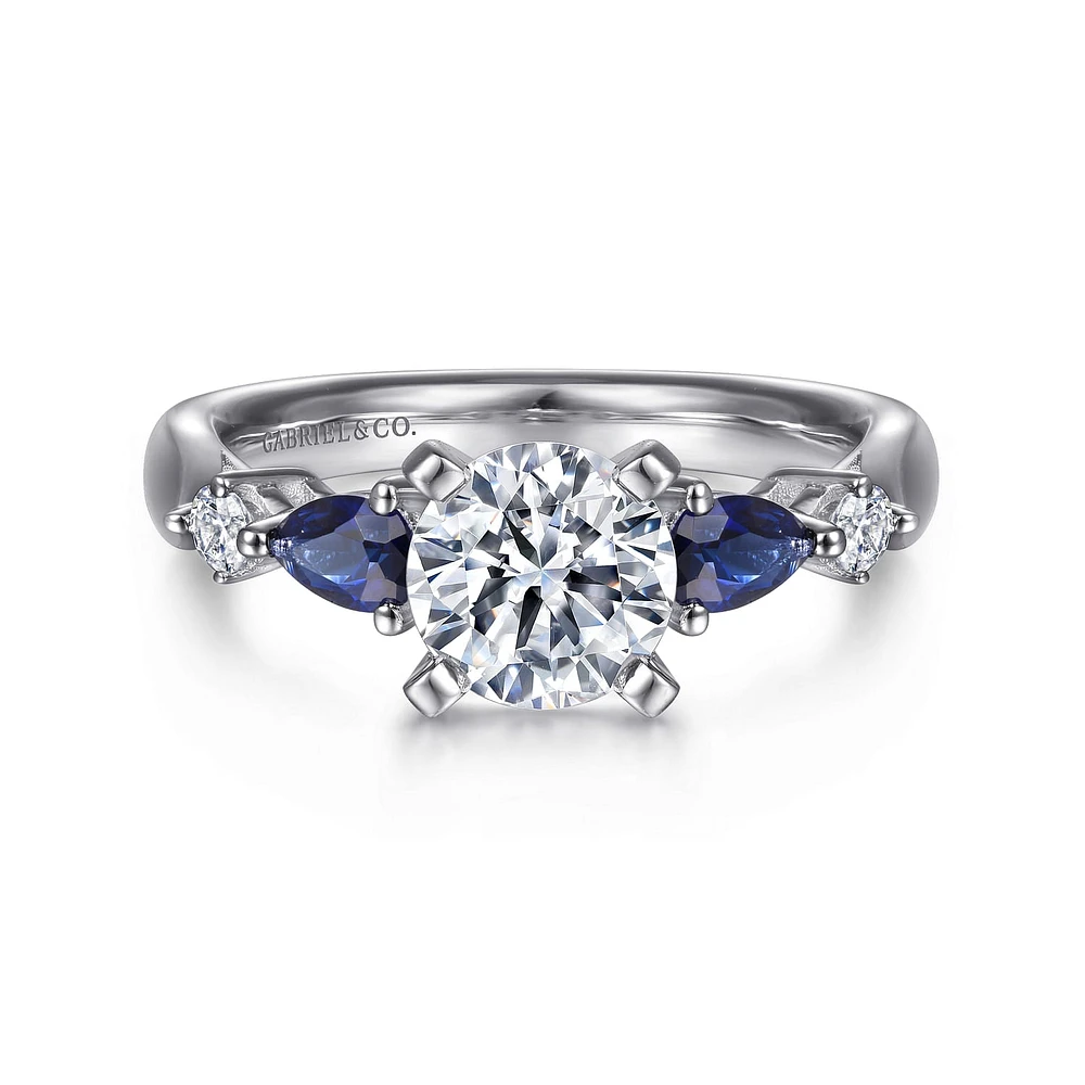 Gabriel & Co 6.5 Engagement Ring 14K White Gold Classic ER6002W44SA