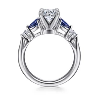Gabriel & Co 6.5 Engagement Ring 14K White Gold Classic ER6002W44SA