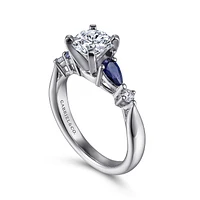 Gabriel & Co 6.5 Engagement Ring 18K White Gold Classic ER6002W84SA