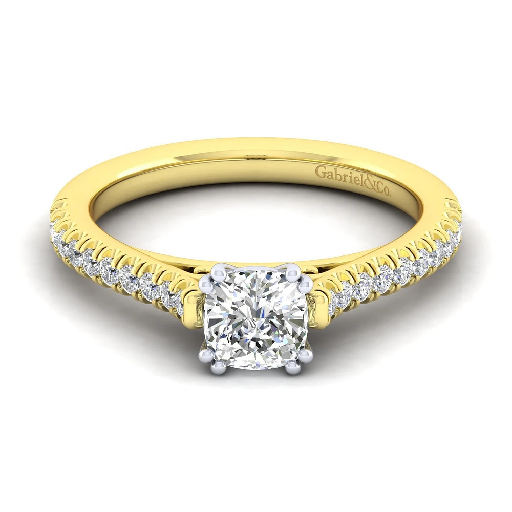 Gabriel & Co 5.5x5.5 Engagement Ring 14K Gold Classic ER7224C4M44JJ