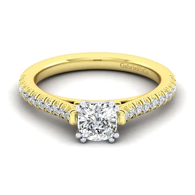 Gabriel & Co 5.5x5.5 Engagement Ring 14K Gold Classic ER7224C4M44JJ