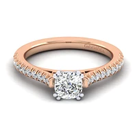 Gabriel & Co 5.5x5.5 Engagement Ring 14K Two-Tone Gold Classic ER7224C4T44JJ