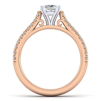 Gabriel & Co 5.5x5.5 Engagement Ring 14K Two-Tone Gold Classic ER7224C4T44JJ