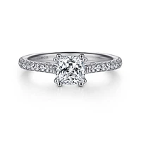 Gabriel & Co 5.5x5.5 Engagement Ring 14K White Gold Classic ER7224C4W44JJ