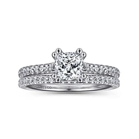 Gabriel & Co 5.5x5.5 Engagement Ring 14K White Gold Classic ER7224C4W44JJ