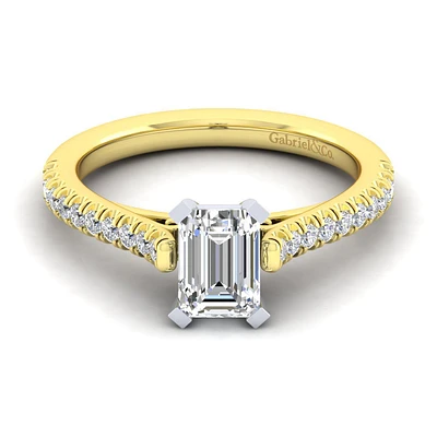 Gabriel & Co 7x5 Engagement Ring 14K Gold Classic ER7224E4M44JJ