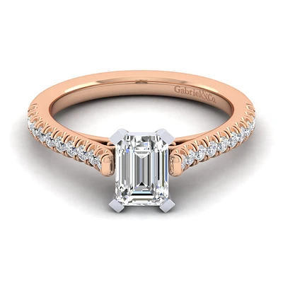 Gabriel & Co 7x5 Engagement Ring 14K Two-Tone Gold Classic ER7224E4T44JJ