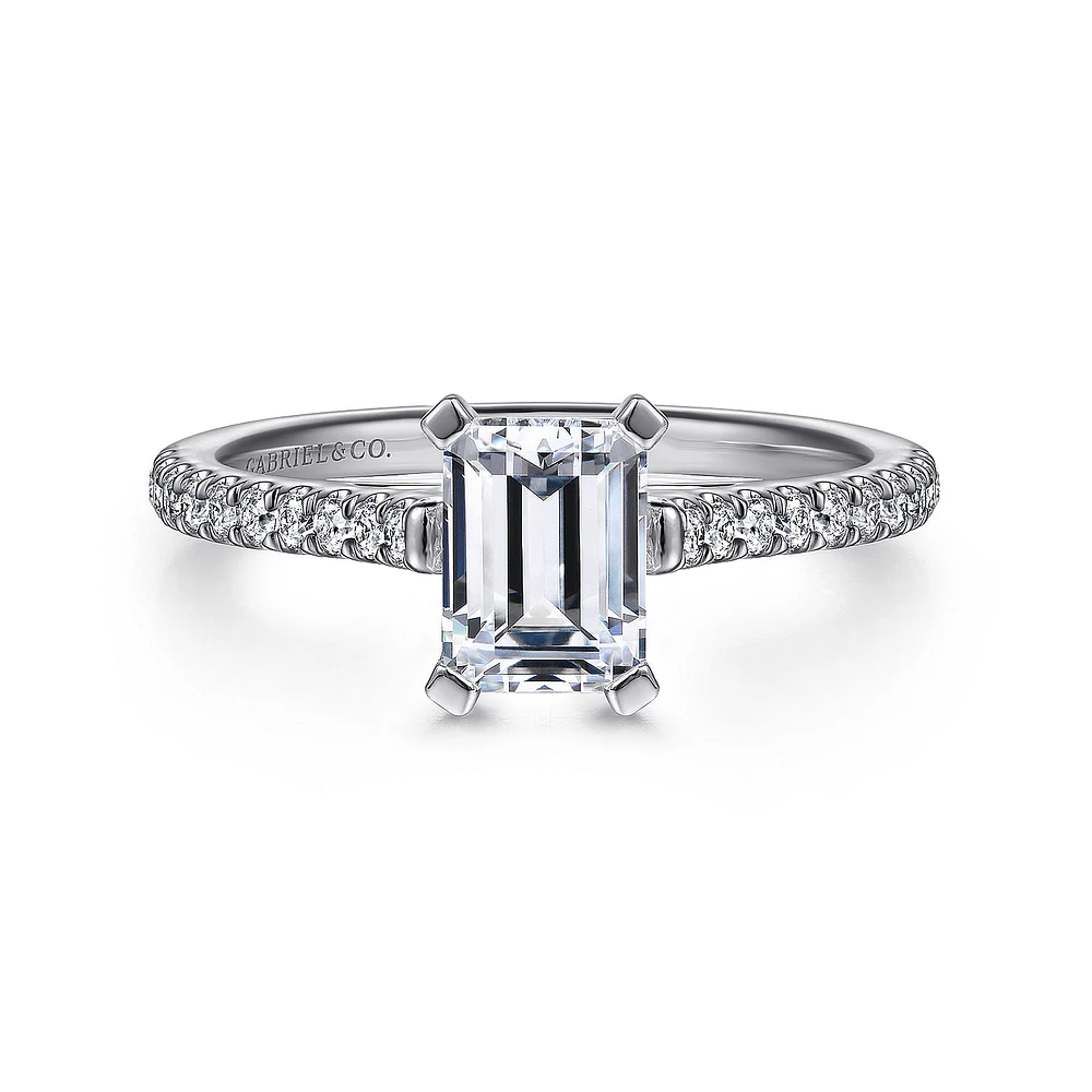 Gabriel & Co 7x5 Engagement Ring 14K White Gold Classic ER7224E4W44JJ