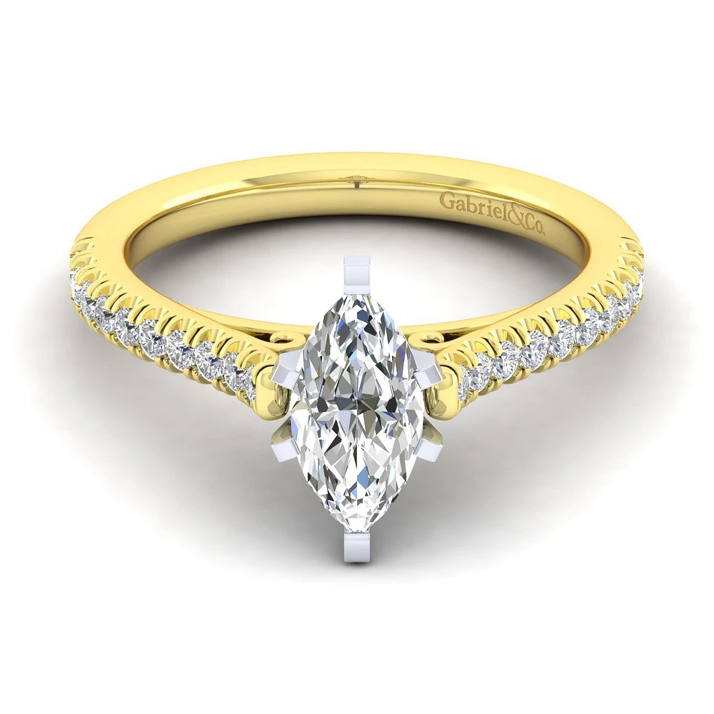 Gabriel & Co 10x5 Engagement Ring 14K Gold Classic ER7224M4M44JJ