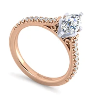 Gabriel & Co 10x5 Engagement Ring 14K Two-Tone Gold Classic ER7224M4T44JJ