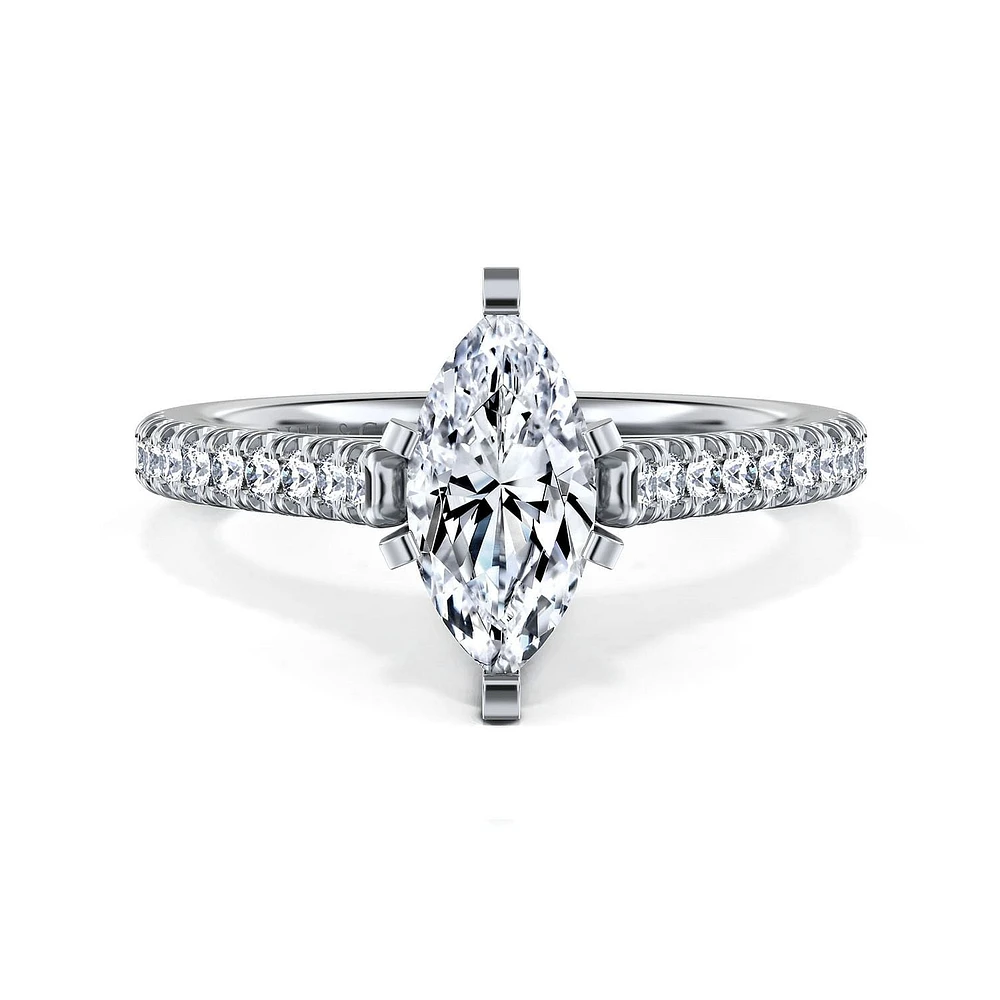 Gabriel & Co 10x5 Engagement Ring 14K White Gold Classic ER7224M4W44JJ