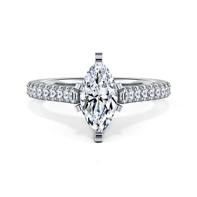 Gabriel & Co 10x5 Engagement Ring 14K White Gold Classic ER7224M4W44JJ