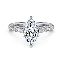Gabriel & Co 12X6 Engagement Ring 14K White Gold Classic ER7224M6W44JJ
