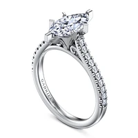 Gabriel & Co 12X6 Engagement Ring 14K White Gold Classic ER7224M6W44JJ