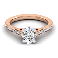 Gabriel & Co 8x6 Engagement Ring 14K Two-Tone Gold Classic ER7224O4T44JJ