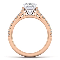 Gabriel & Co 8x6 Engagement Ring 14K Two-Tone Gold Classic ER7224O4T44JJ