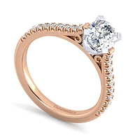 Gabriel & Co 8x6 Engagement Ring 14K Two-Tone Gold Classic ER7224O4T44JJ