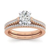 Gabriel & Co 8x6 Engagement Ring 14K Two-Tone Gold Classic ER7224O4T44JJ
