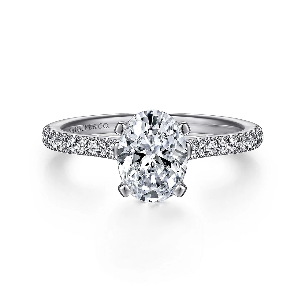 Gabriel & Co 8x6 Engagement Ring 14K White Gold Classic ER7224O4W44JJ