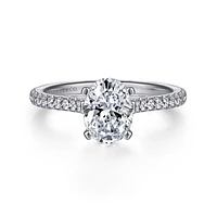 Gabriel & Co 8x6 Engagement Ring 14K White Gold Classic ER7224O4W44JJ