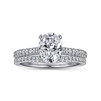 Gabriel & Co 8x6 Engagement Ring 14K White Gold Classic ER7224O4W44JJ