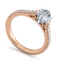 Gabriel & Co 9x6 Engagement Ring 14K Two-Tone Gold Classic ER7224P4T44JJ